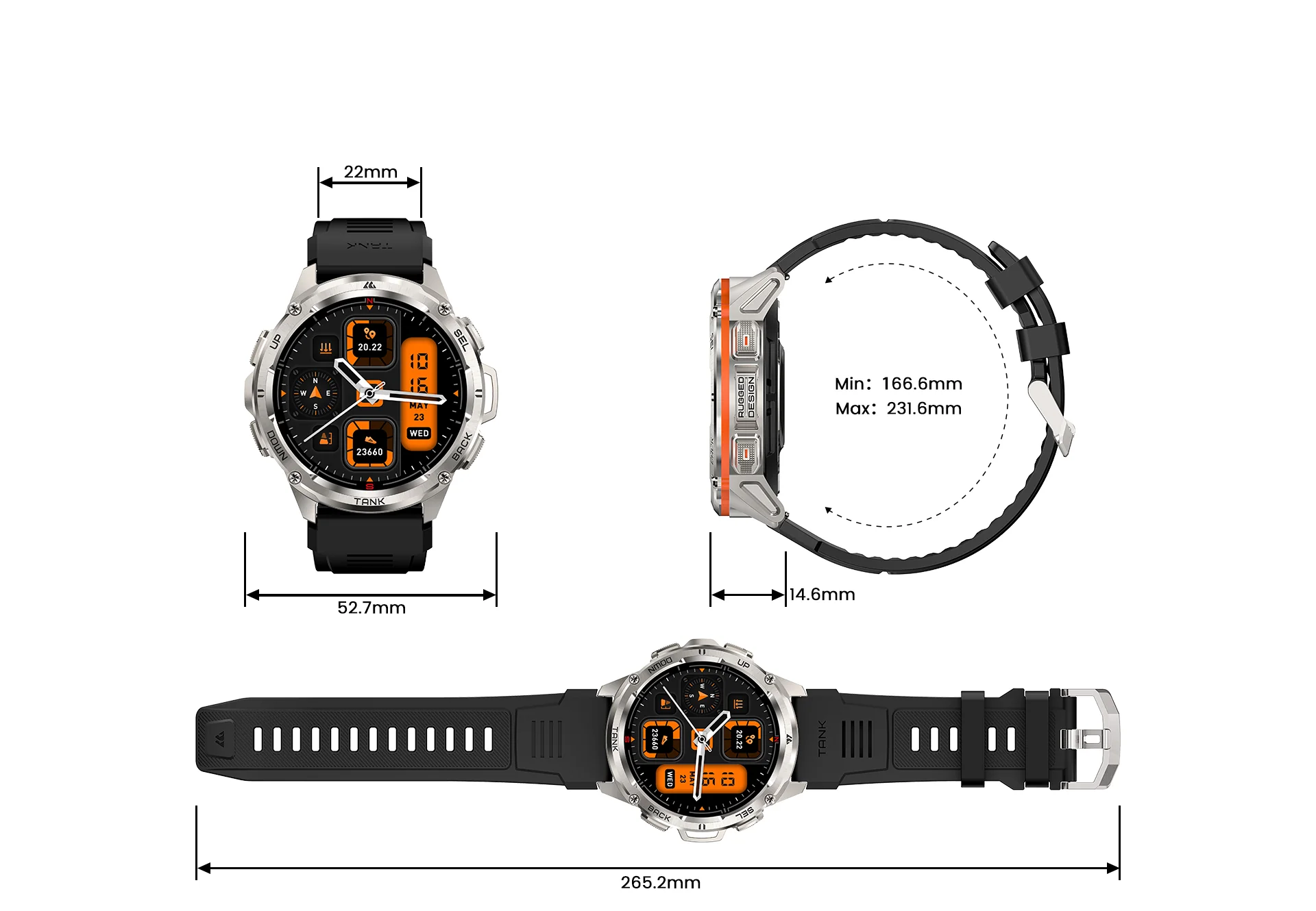 Kospet-Tank-T3-Ultra-Dual-GPS-Rugged-Smart-Watch