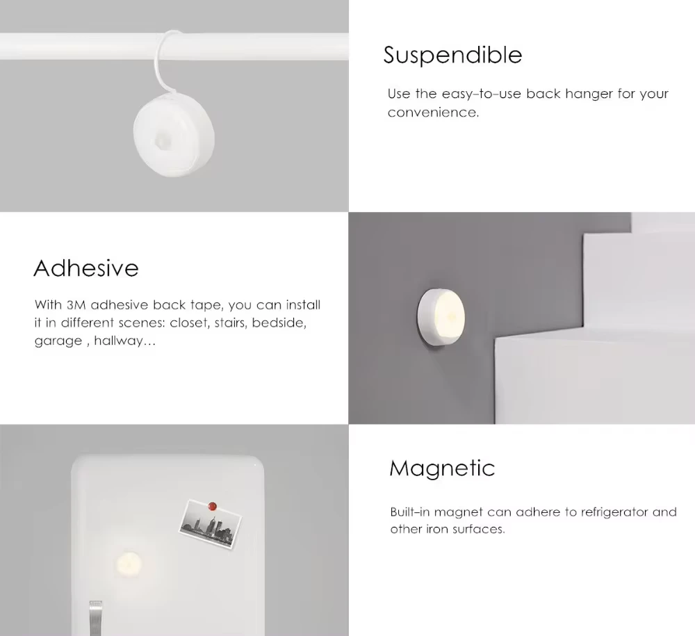 YEELIGHT Rechargeable Motion Sensor Night Light (YLYD01YL) - Energy-efficient and smart motion-activated lighting for home safety.