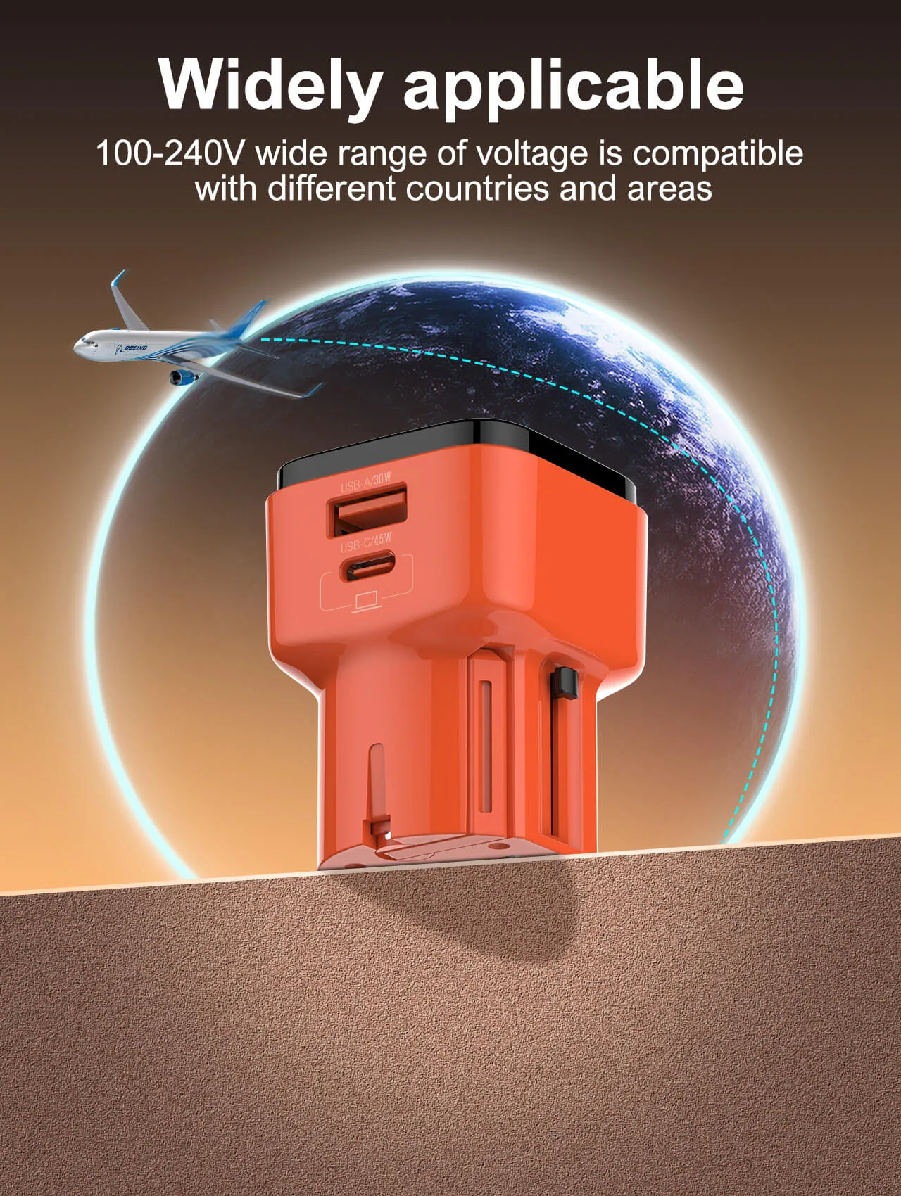 LDNIO 45W Q2420 Universal Quick Adapter Charger with Retractable Pins - EU/US/UK/AU Compatibility for Fast Charging