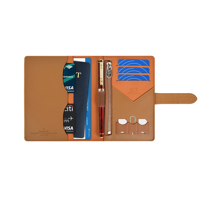 WiWU Ambassador Passport Wallet – RFID anti-theft travel wallet designed for secure organization of passports, credit cards, and travel documents with sleek PU leather material.