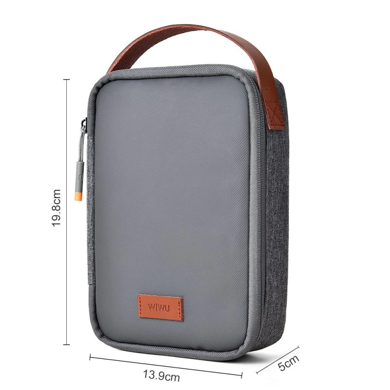 WiWU Minimal Tech Pouch – Ultimate organization for your gadgets, offering sleek storage for cables, chargers, power banks, earphones, and more with a minimalist design and durable, water-resistant fabric.