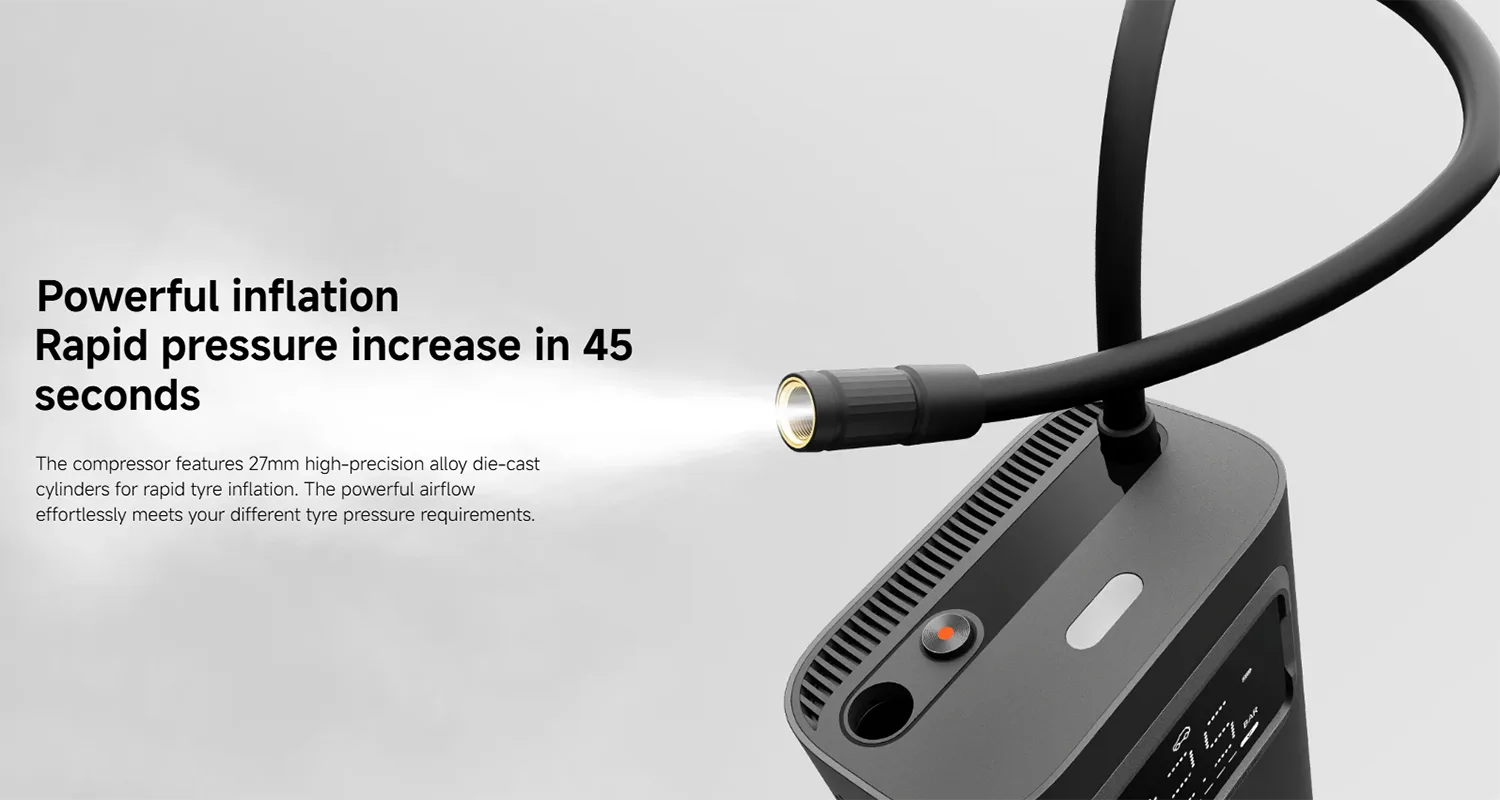 Xiaomi Portable Electric Air Compressor 2 Pro - Compact, High-Speed Inflation Tool with Multi-Mode, Long Battery Life, and Emergency LED Light for Car, Bike, and Sports Balls.