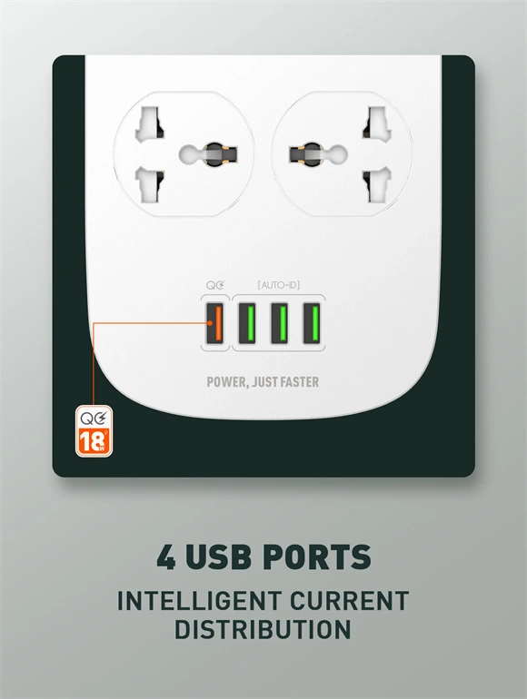 LDNIO-SC4407-Universal-Power-Strip-4-AC-Outlets-QC3.0-Fast-Charging-Surge-Protector