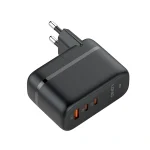 LDNIO Q366 65W GaN Super Fast Charger with 3 Ports (USB-C & USB-A), PD QC4.0+ Quick Charging, Universal Travel Adapter for iPhone and Android
