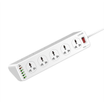 LDNIO SC10610 power strip 2500W with PD 3.0, QC 3.0, 4 USB ports, surge protection, child safety door, and 2-meter heavy-duty power cord for fast charging.