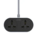 LDNIO SC2018 Power Strip with 2 AC outlets, universal extension cord, EU plug, and surge protection.