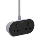 LDNIO SC2018 Power Strip with 2 AC outlets, universal extension cord, EU plug, and surge protection.