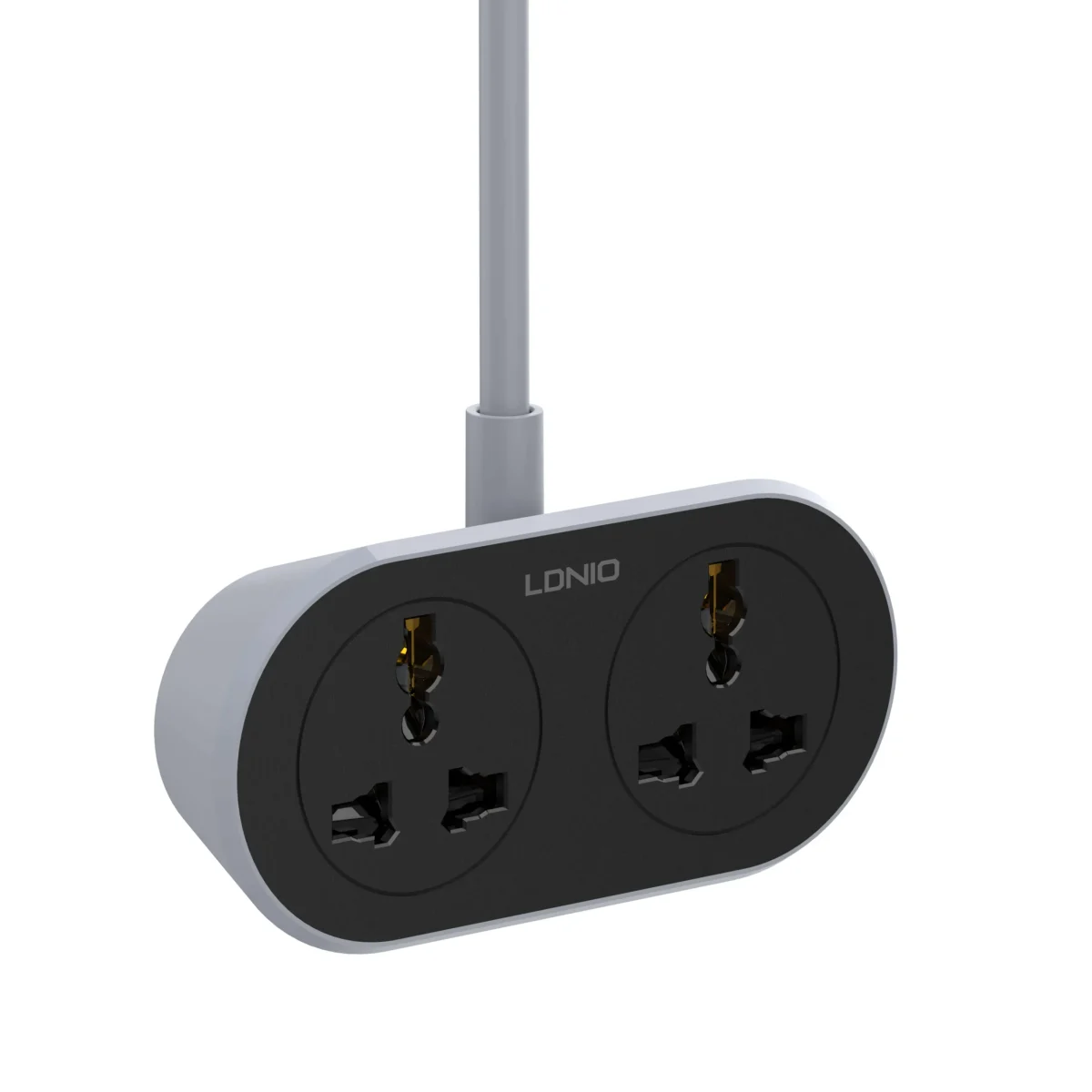 LDNIO SC2018 Power Strip with 2 AC outlets, universal extension cord, EU plug, and surge protection.
