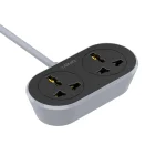 LDNIO SC2018 Power Strip with 2 AC outlets, universal extension cord, EU plug, and surge protection.