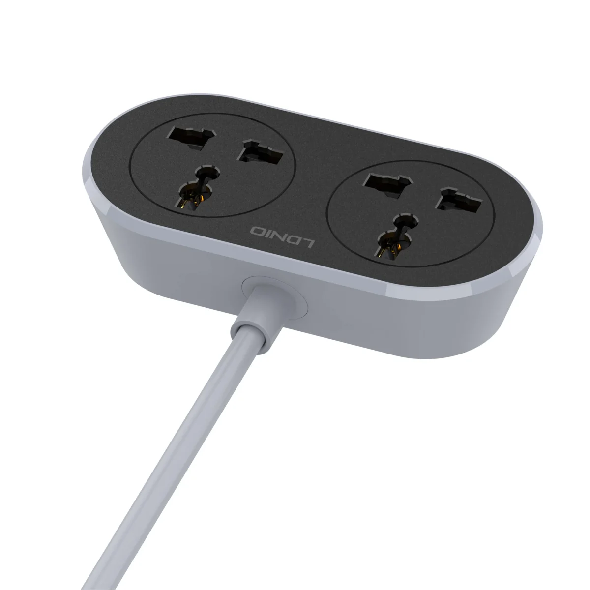 LDNIO SC2018 Power Strip with 2 AC outlets, universal extension cord, EU plug, and surge protection.