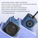 LDNIO SC3319 65W 6-in-1 Power Socket Cube with 2500W Outlets and USB-C Charging Hub