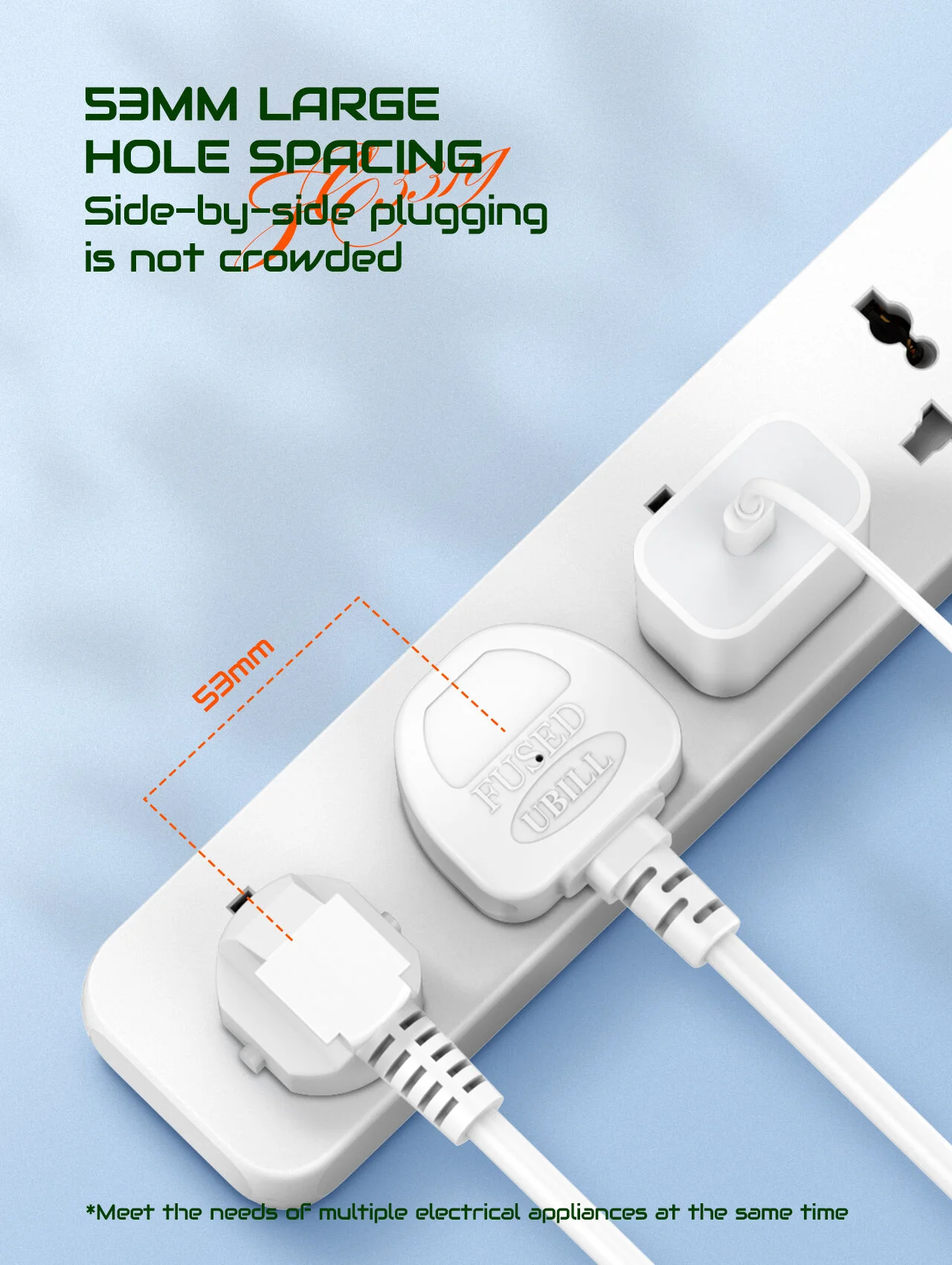 LDNIO SC5319 Multi-Socket Extension Lead with 5 AC Outlets, 3 USB Ports, and 2M Cable for Home and Office