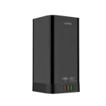 LDNIO SKW6457 Tower Extension Power Socket with 6 AC outlets, PD 30W, QC3.0 USB ports, 15W wireless charging, and UK plug compatibility.
