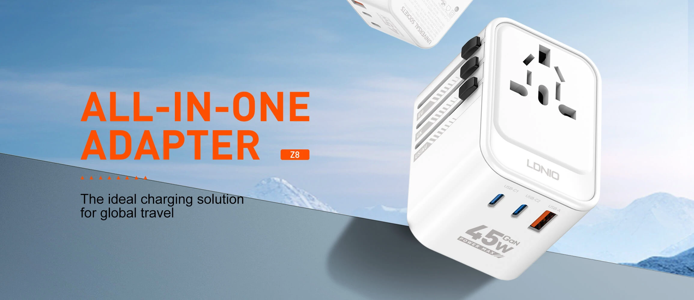 ldnio-z8-gan-travel-adapter-45w-fast-charger-universal-plug