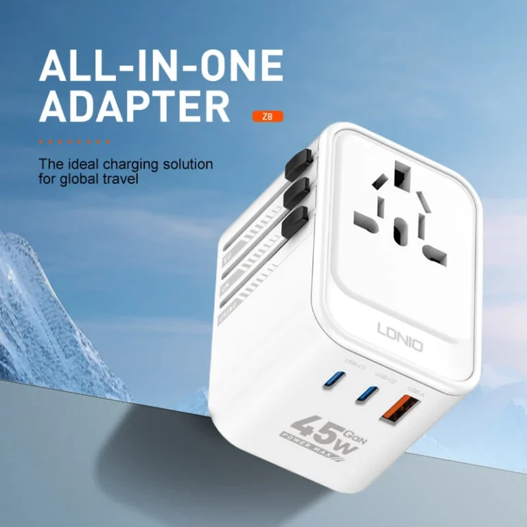 ldnio-z8-gan-travel-adapter-45w-fast-charger-universal-plug