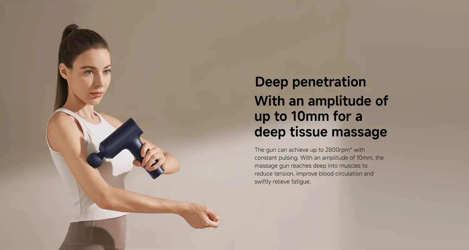 Xiaomi Massage Gun 2 - Deep Tissue Massager for Muscle Recovery & Pain Relief with 10mm Amplitude and Smart Memory Feature