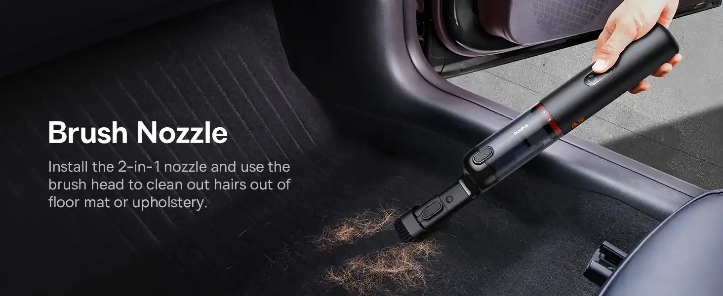 Baseus A5 Car Vacuum Cleaner – 130W Cordless Handheld Vacuum with 16,000Pa Suction and LED Display
