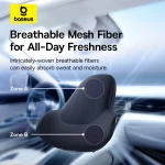 Baseus Car Pillow PrimeTrip VH1 Lumbar Support – Breathable Memory Foam Cushion – Cosmic Black