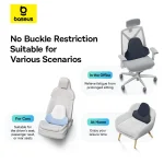 Baseus Car Pillow PrimeTrip VH1 Lumbar Support – Breathable Memory Foam Cushion – Cosmic Black