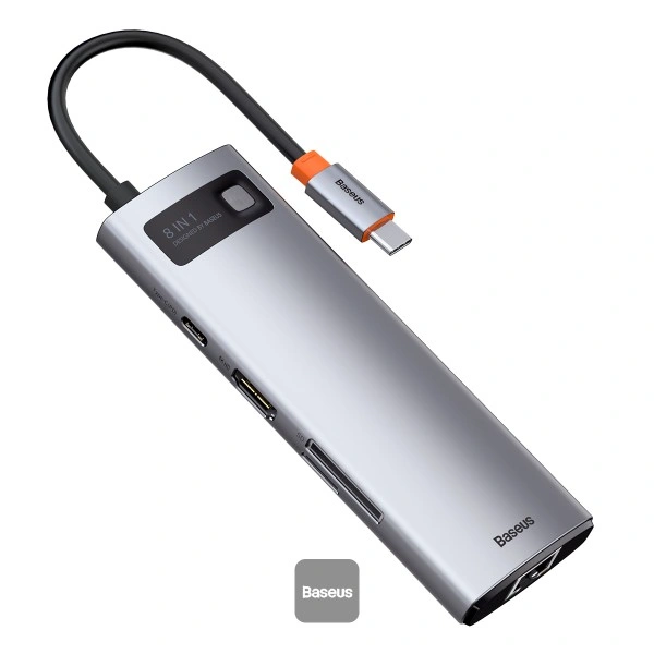 Baseus Metal Gleam 8-in-1 USB-C Hub – Product Front View