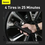 Baseus Super Mini Inflator Pump 12V Portable Car Air Compressor Auto Tire Pump with LED Display
