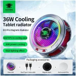 Plextone EX3 Pro 36W Magnetic Phone and Tablet Cooler – High Power Cooling for Mobile Gaming and Streaming