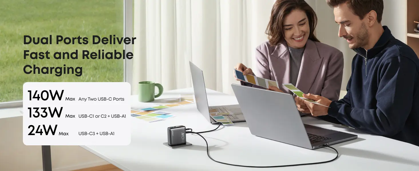 Anker Zolo 140W Charger – 4-Port USB-C GaN Fast Charger for Laptop, Tablet, and Phone