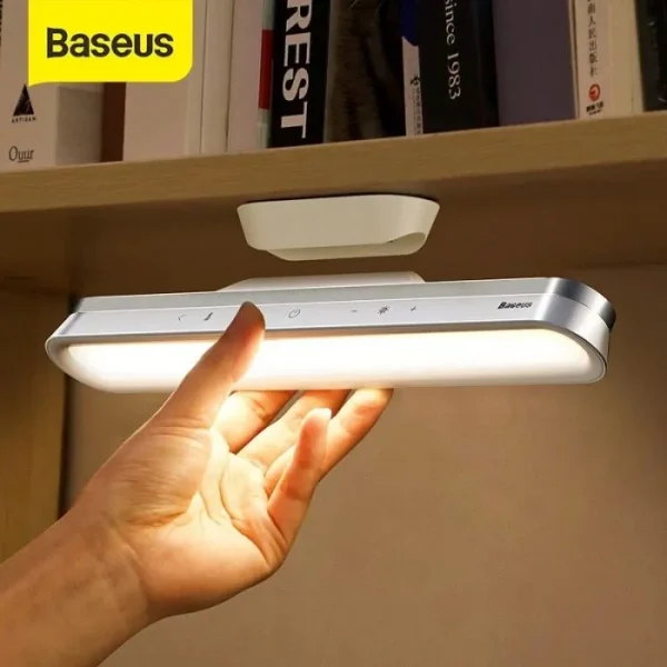 Baseus DGXC-02 Magnetic LED Desk Lamp with Stepless Dimming, USB Rechargeable – 3000K to 5000K Color Temperature