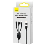 Baseus Flash Series II Two-for-Three 100W USB Cable – Micro, Lightning, Type-C 1.2m Black
