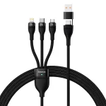Baseus Flash Series II Two-for-Three 100W USB Cable – Micro, Lightning, Type-C 1.2m Black