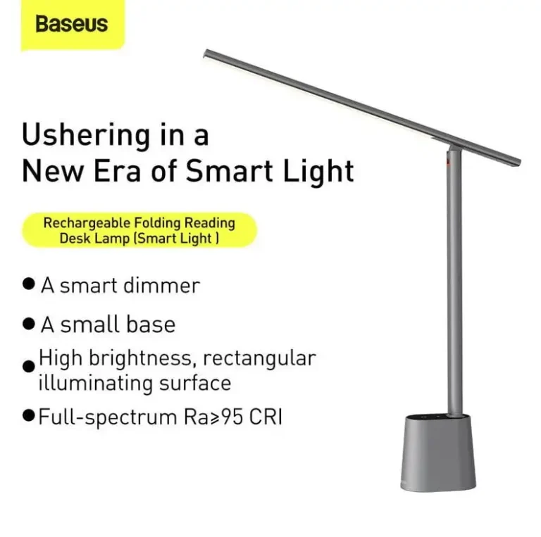 Baseus Smart Eye Series Rechargeable Folding Reading Desk Lamp DGZG-0G – Dark Grey, LED with Auto Dimming