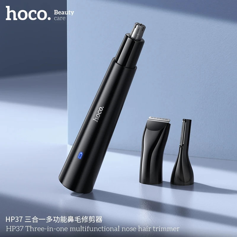 hoco-hp37-3-in-1-nose-hair-trimmer-eyebrow-razor-rechargeable-grooming-tool-for-men-and-women