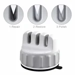 Huohou Mini Knife Sharpener – Compact 2-stage kitchen knife sharpening tool with non-slip base and tungsten steel blades