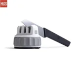 Huohou Mini Knife Sharpener – Compact 2-stage kitchen knife sharpening tool with non-slip base and tungsten steel blades