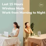 JISULIFE FA19 USB Portable Rechargeable Fan 4000mAh Battery with 4 Speeds and Type-C Charging