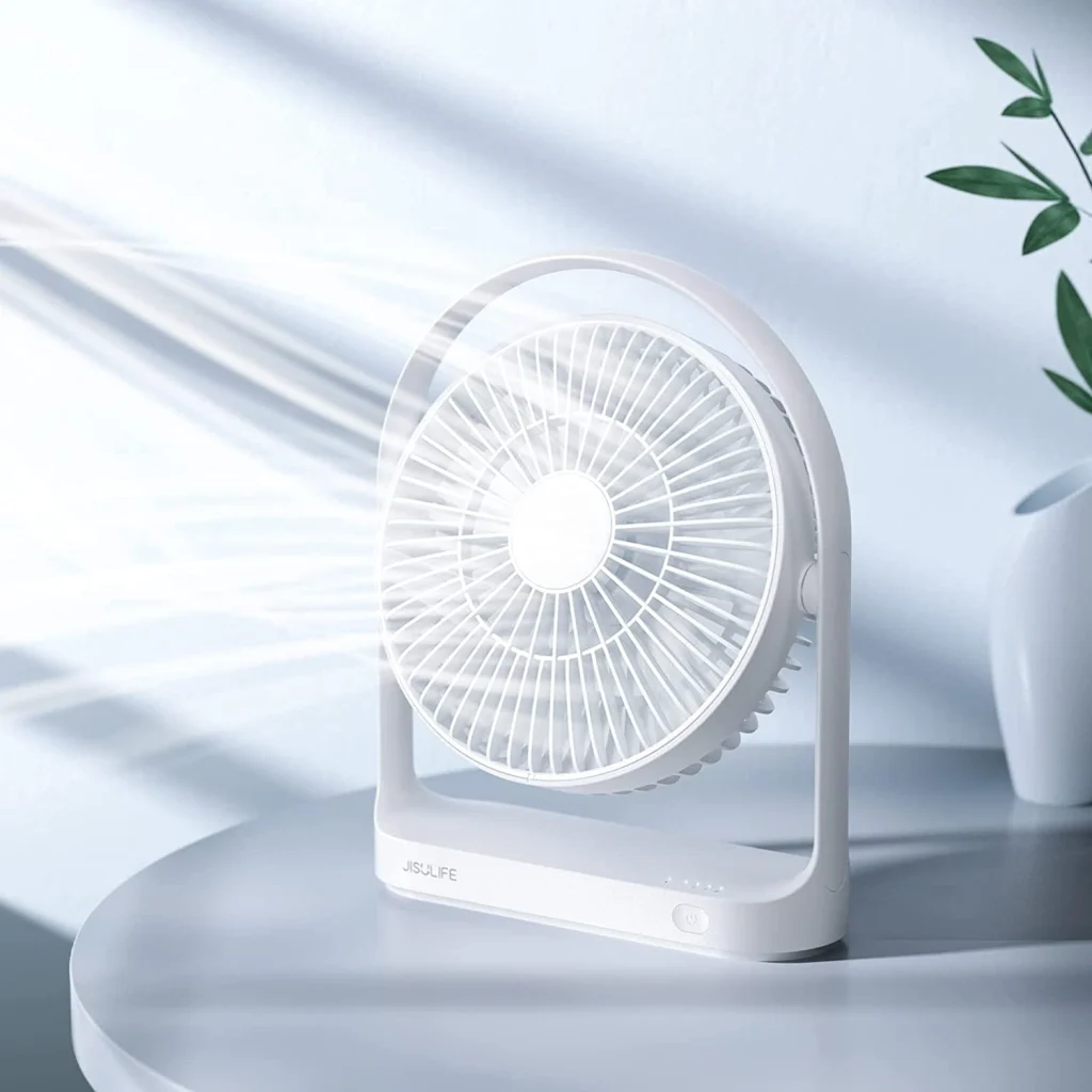 JISULIFE FA19 USB Portable Rechargeable Fan 4000mAh Battery with 4 Speeds and Type-C Charging