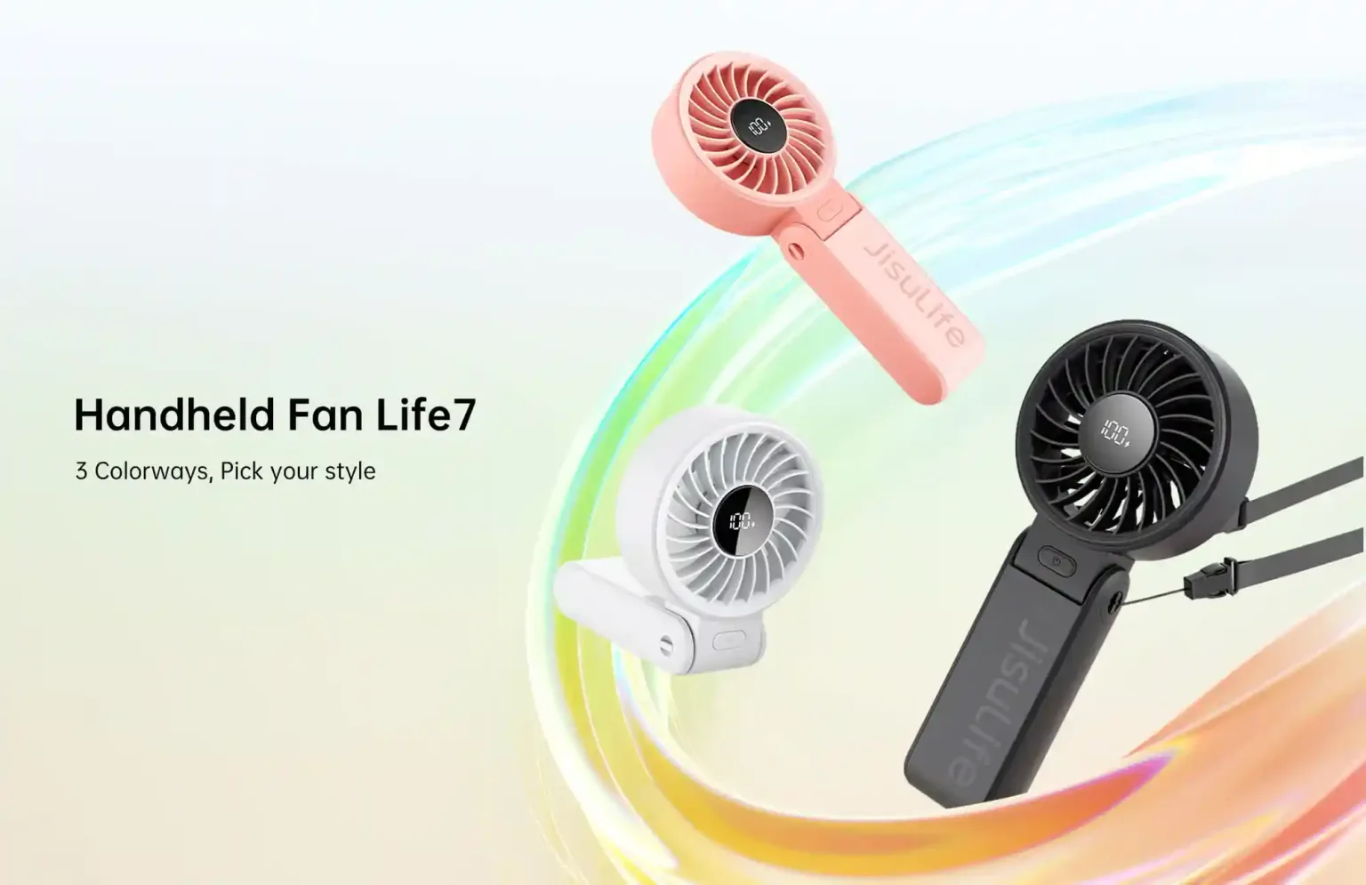 JisuLife Handheld Fan Life7 – 3-in-1 Portable Fan with 5000mAh Battery and LED Display from E Club