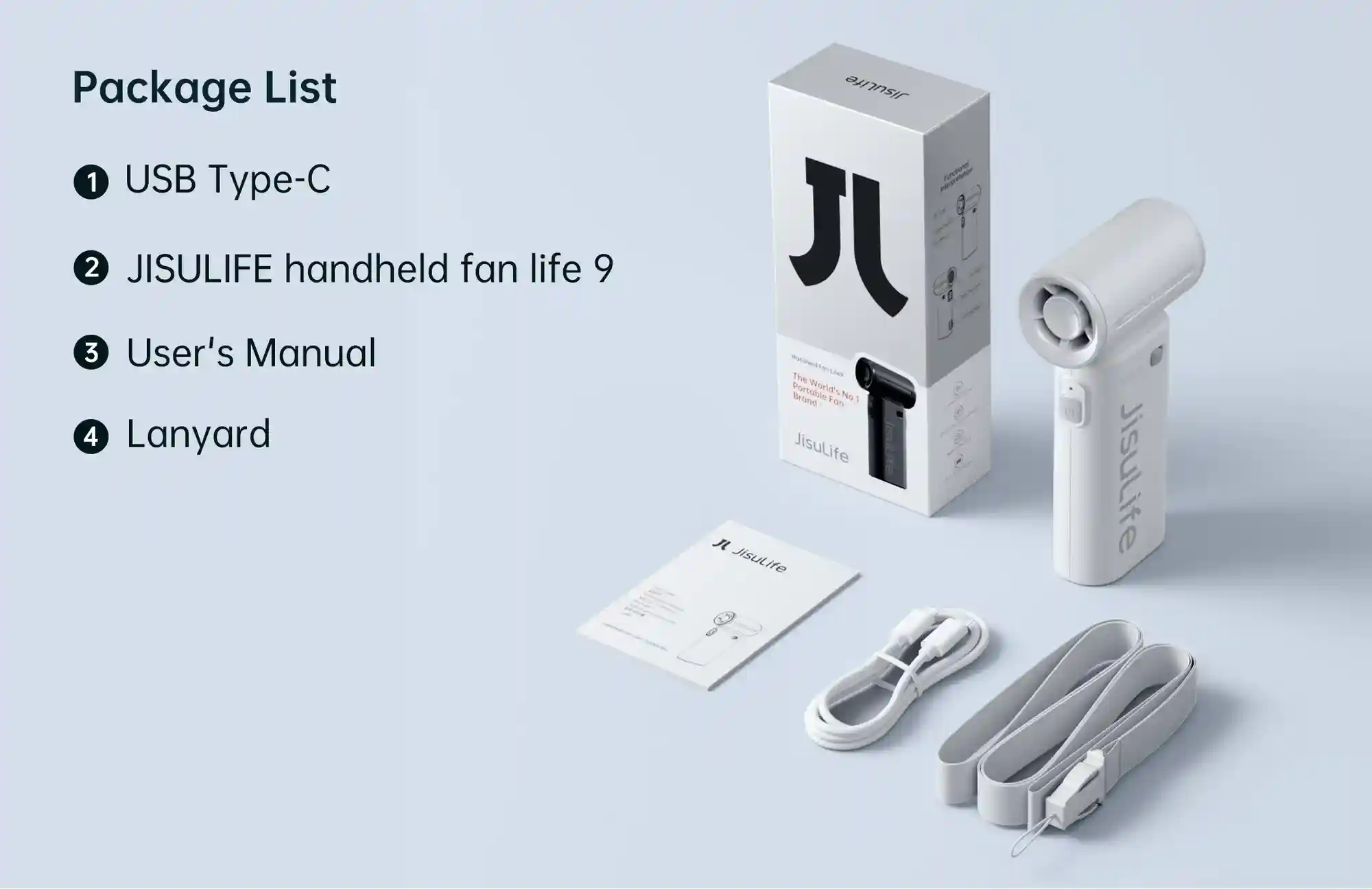 JisuLife Life9 handheld fan in cloudy grey color
