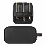 WiWU Salem Lux Organizer Case – Premium PU Leather Tri-Compartment Pouch with Metal Zipper – Black/Brown - Image 4
