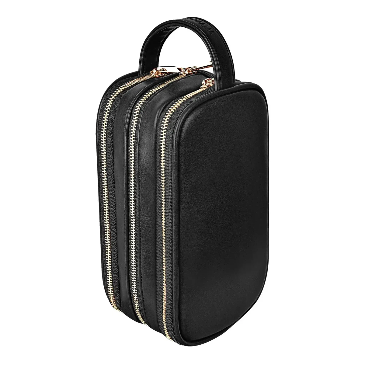 WiWU Salem Lux Organizer Case – PU Leather Tri Compartment Pouch with Metal Zipper for Travel and Office Use – Black/Brown