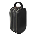 WiWU Salem Lux Organizer Case – PU Leather Tri Compartment Pouch with Metal Zipper for Travel and Office Use – Black/Brown