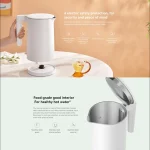 Xiaomi Electric Kettle 2 1.7L MJD-SH04YM with fast boiling, BPA-free food-grade stainless steel, and dual-layer heat protection