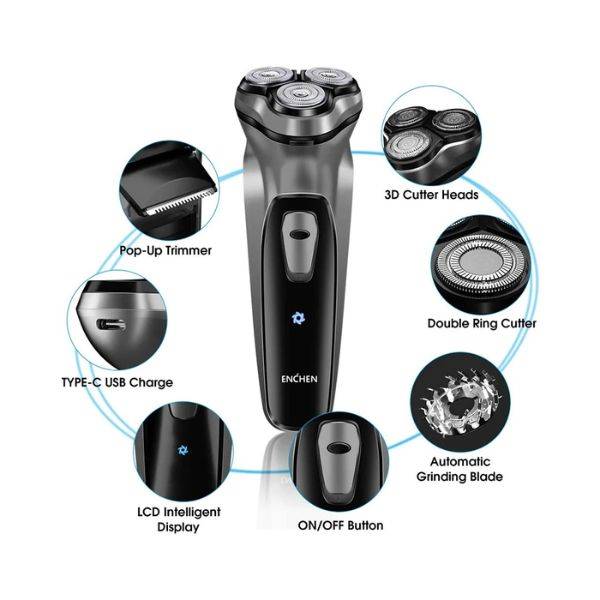 Xiaomi Enchen 3D BlackStone Electric Shaver USB Rechargeable Smart Razor for Men