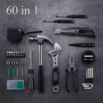 Xiaomi Jiuxun 60 in 1 Household Tool Kit Set with Screwdrivers, Hammer, Wrenches, Tape Measure – Durable Portable Toolbox