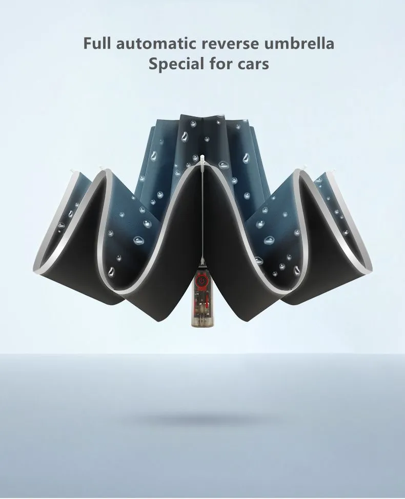 Xiaomi Transparent Handle Automatic Reverse Folding Umbrella with Reflective Strip for Sun and Rain Protection