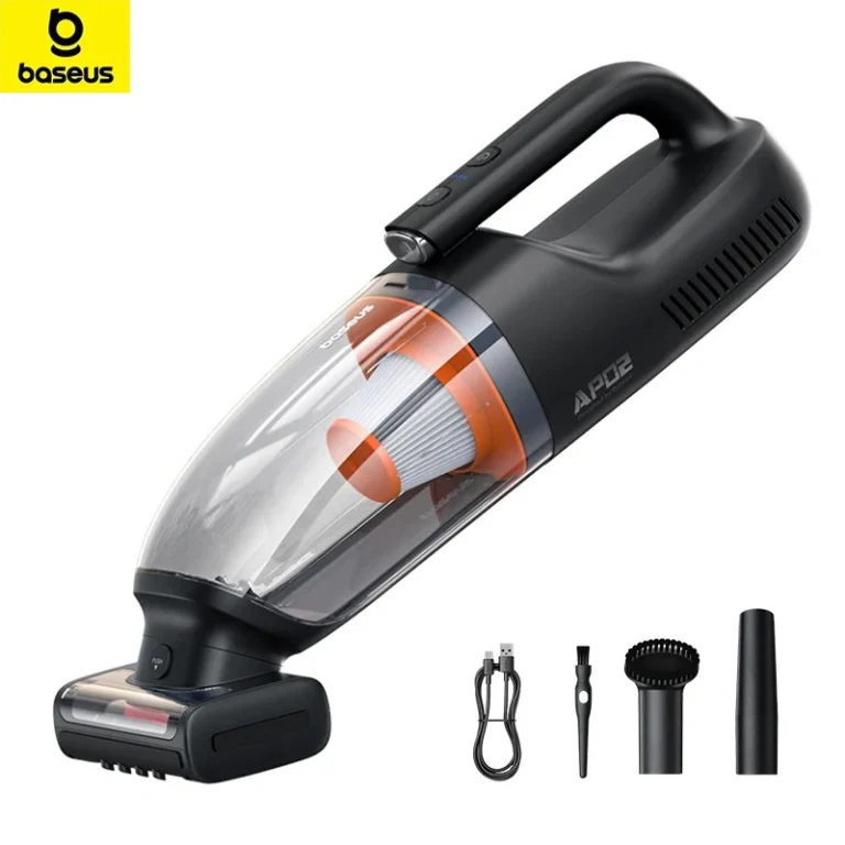 Baseus AP02 Portable Vacuum Cleaner – 160W, 6000Pa Suction, LED Light, 10000mAh Battery