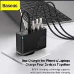 Baseus GaN2 Pro Quick Charger 100W – 4-Port USB-C & USB-A Wall Charger with Foldable Plug