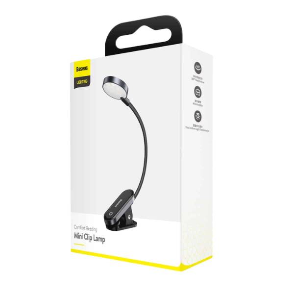 Baseus Mini Clip Lamp Comfort Reading – USB Rechargeable LED Light for Desk & Book Reading