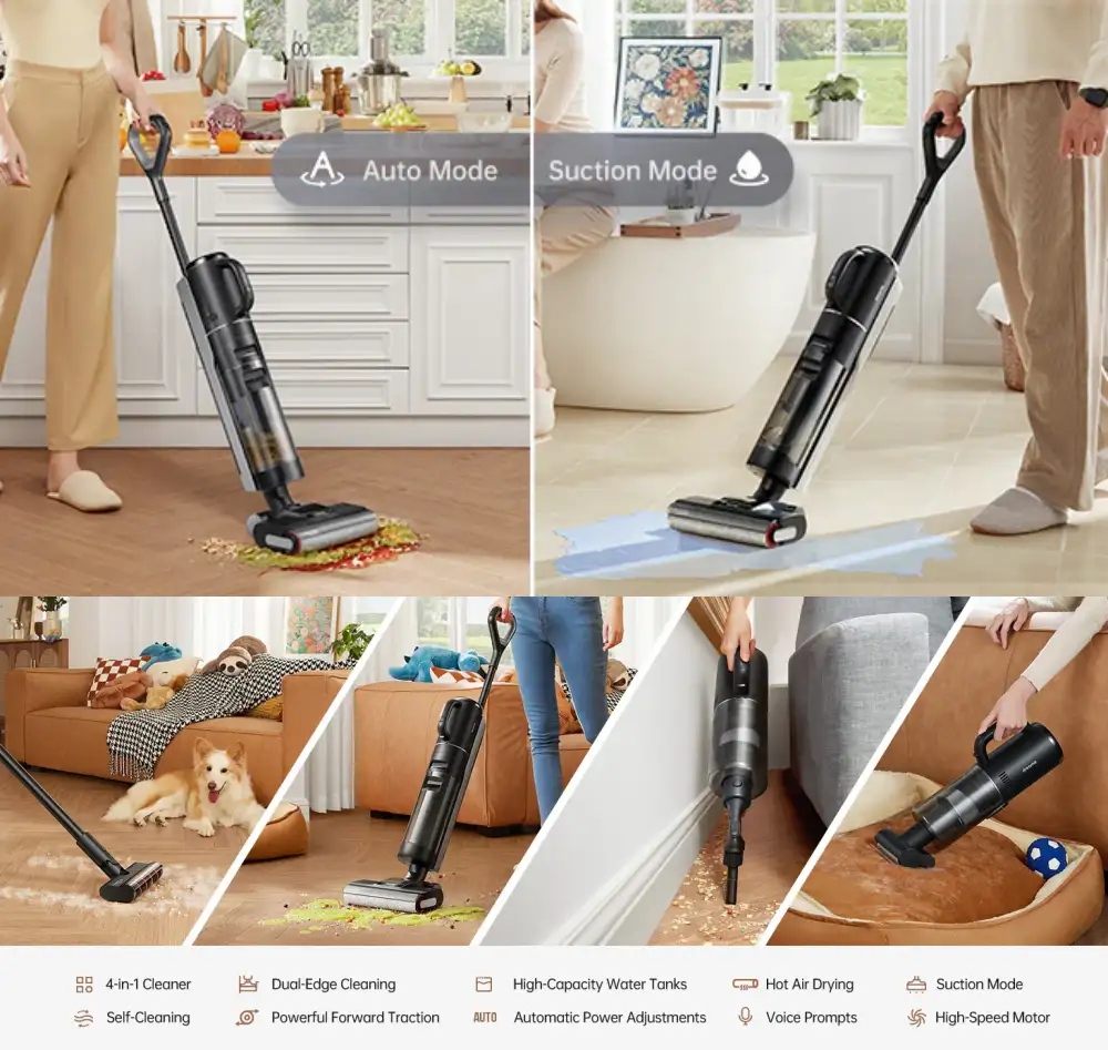 Dreame H12 Pro Cordless Wet and Dry Vacuum Cleaner with Self-Cleaning and Edge-to-Edge Roller Brush