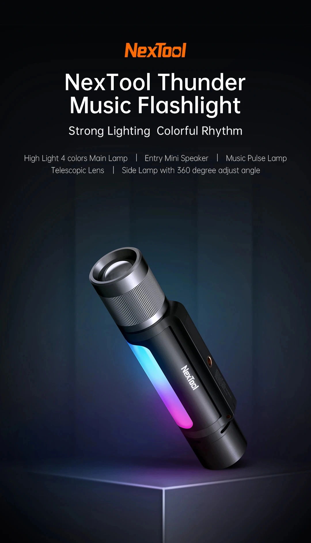 NexTool Outdoor 12 in 1 Thunder Music Flashlight 900lms